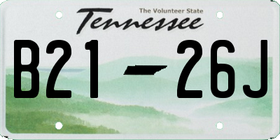TN license plate B2126J