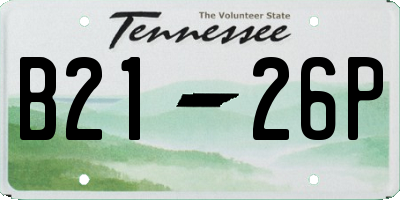 TN license plate B2126P