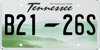 TN license plate B2126S