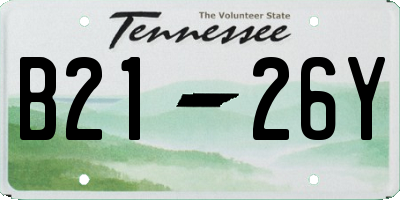 TN license plate B2126Y
