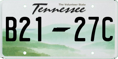 TN license plate B2127C