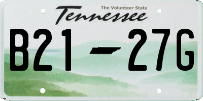 TN license plate B2127G
