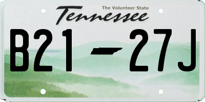 TN license plate B2127J