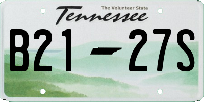 TN license plate B2127S