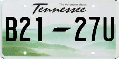 TN license plate B2127U