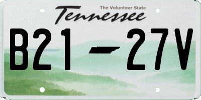 TN license plate B2127V