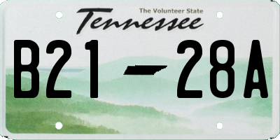 TN license plate B2128A