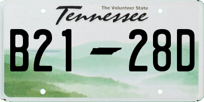 TN license plate B2128D