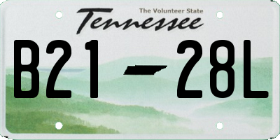 TN license plate B2128L