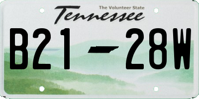 TN license plate B2128W