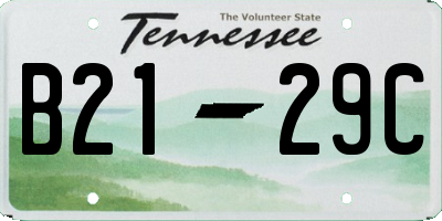 TN license plate B2129C