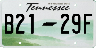 TN license plate B2129F