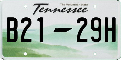 TN license plate B2129H