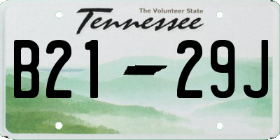 TN license plate B2129J