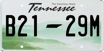 TN license plate B2129M