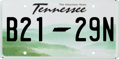 TN license plate B2129N