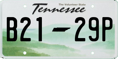 TN license plate B2129P