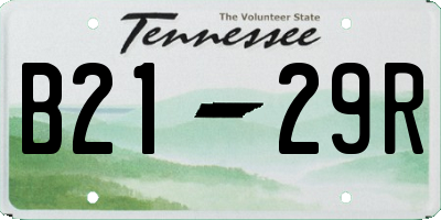 TN license plate B2129R