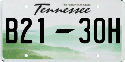 TN license plate B2130H