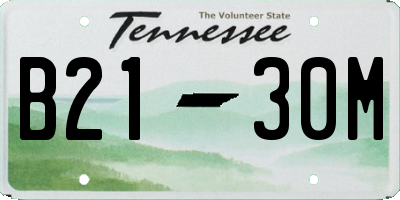 TN license plate B2130M