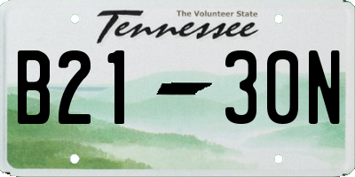 TN license plate B2130N