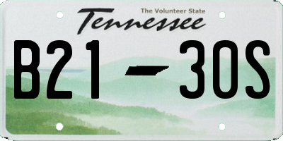TN license plate B2130S