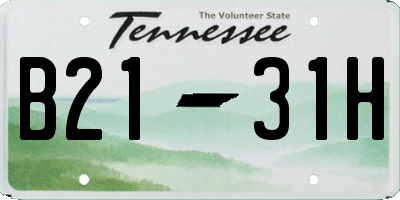 TN license plate B2131H