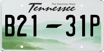 TN license plate B2131P