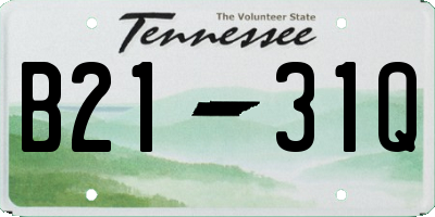 TN license plate B2131Q