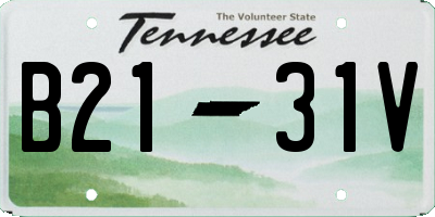 TN license plate B2131V