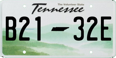 TN license plate B2132E