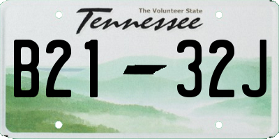 TN license plate B2132J