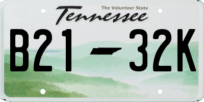 TN license plate B2132K