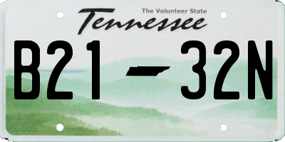 TN license plate B2132N