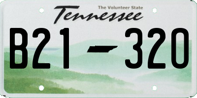 TN license plate B2132O