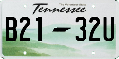 TN license plate B2132U