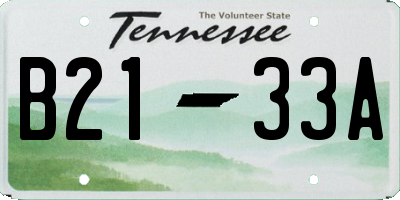 TN license plate B2133A
