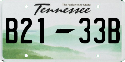 TN license plate B2133B