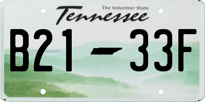 TN license plate B2133F