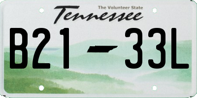 TN license plate B2133L