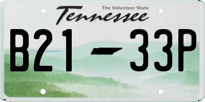 TN license plate B2133P