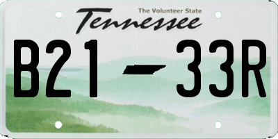 TN license plate B2133R