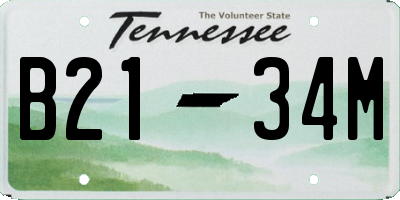 TN license plate B2134M