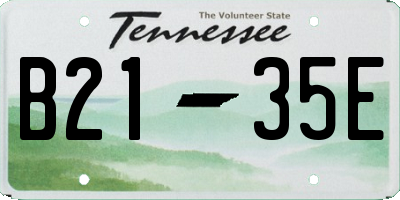 TN license plate B2135E