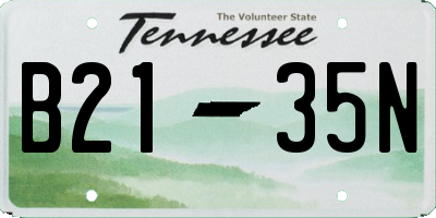 TN license plate B2135N