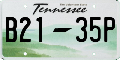 TN license plate B2135P