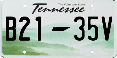 TN license plate B2135V