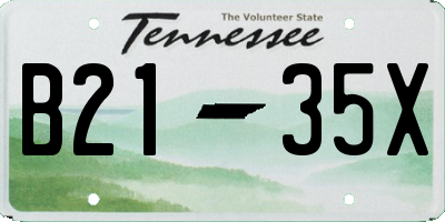 TN license plate B2135X