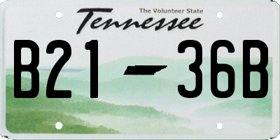 TN license plate B2136B