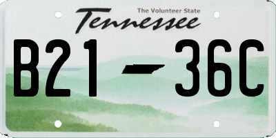 TN license plate B2136C